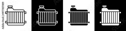 Radiator black and white icon design concept