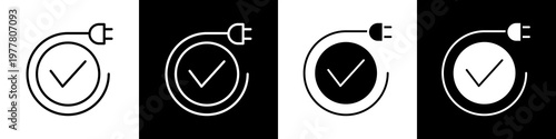 Approve black and white icon design concept