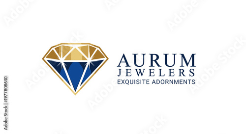 Luxury Jewelry Emblem with Sparkling Gemstone and Elegant Typography