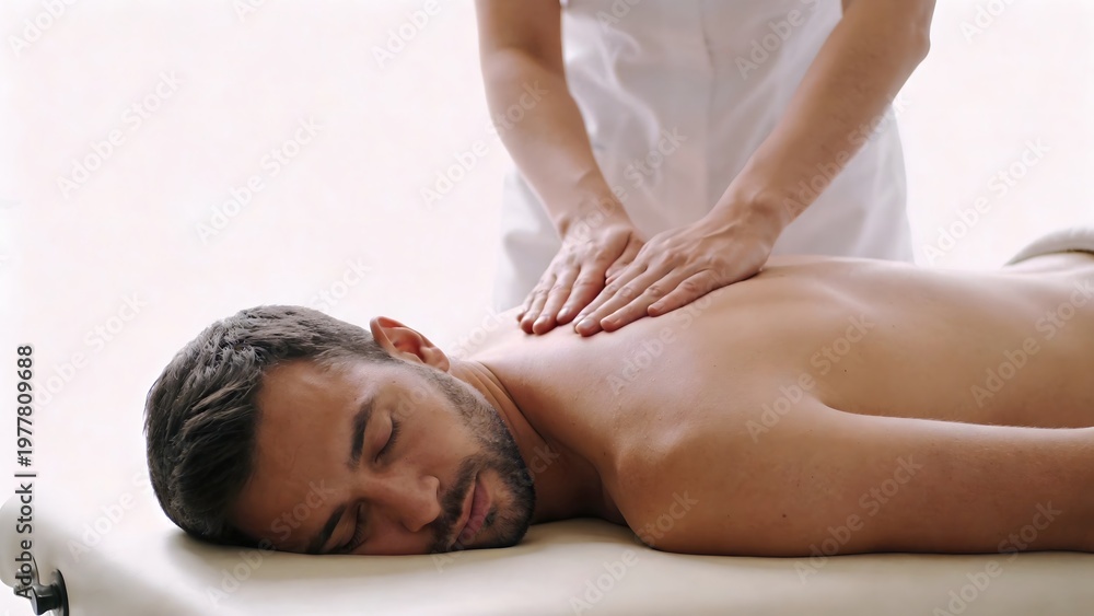 Fototapeta premium Man receiving back massage
