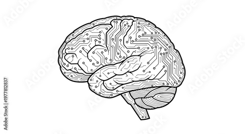 Digital Brain Concept: AI, Technology, and Human Mind Integration