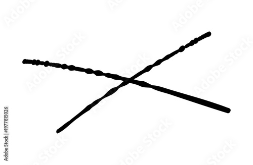 バツ印の手書きあしらいイラスト