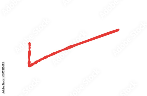 赤ペンでさらっと描かれたチェックマークの手書き正解イラスト