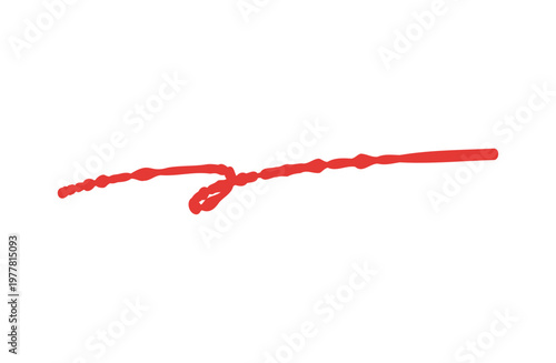 赤ペンでくるっと描かれたループ付きの手書きアンダーラインイラスト