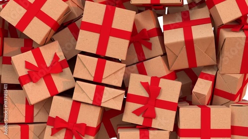 3D animation of gift boxes falling on white background, Big Sale or Special Limited Offer concept