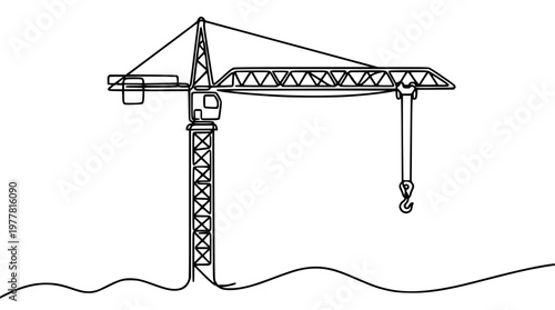 Vector graphic illustration of a construction crane design