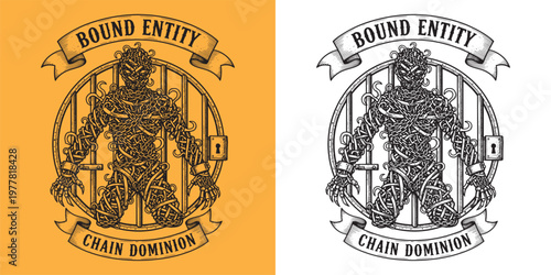 Bound Entity Chain Dominion Imprisoned Spirit Prison Cell Engraving