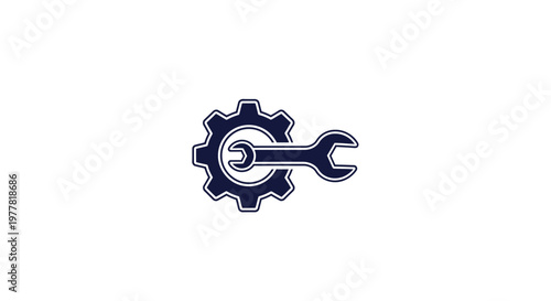 Mechanical Engineering Concept with Gear and Wrench