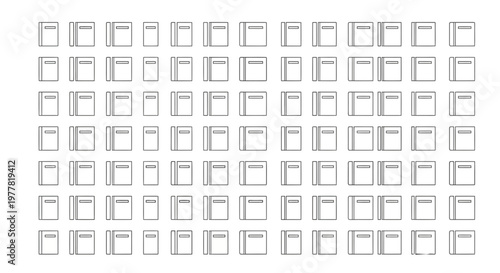 Seamless Pattern of Sketchy Books, Stacked and Arranged, Ideal for Education and Library Concepts
