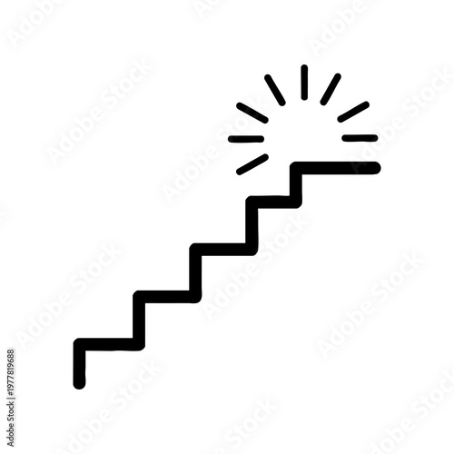 Stairs to Success Simple Line Icon