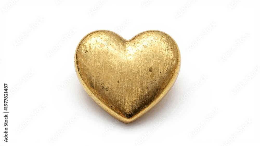 Obraz premium Golden heartshaped object with worn surface