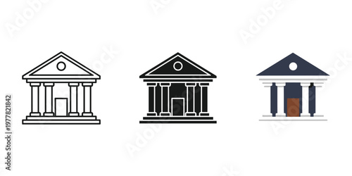 bank building icons vector illustration flat design