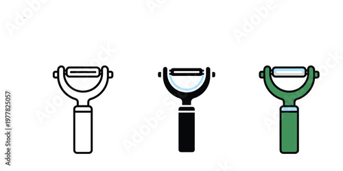 three safety razors in black, white and green isolated on transparent background