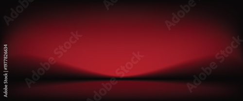 Abstract gradient podium background. Empty red 3D studio background. Clean scene for product presentation mockup template. eps 10