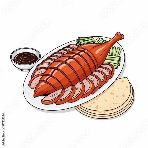 illustration of Chinese specialty Peking Duck