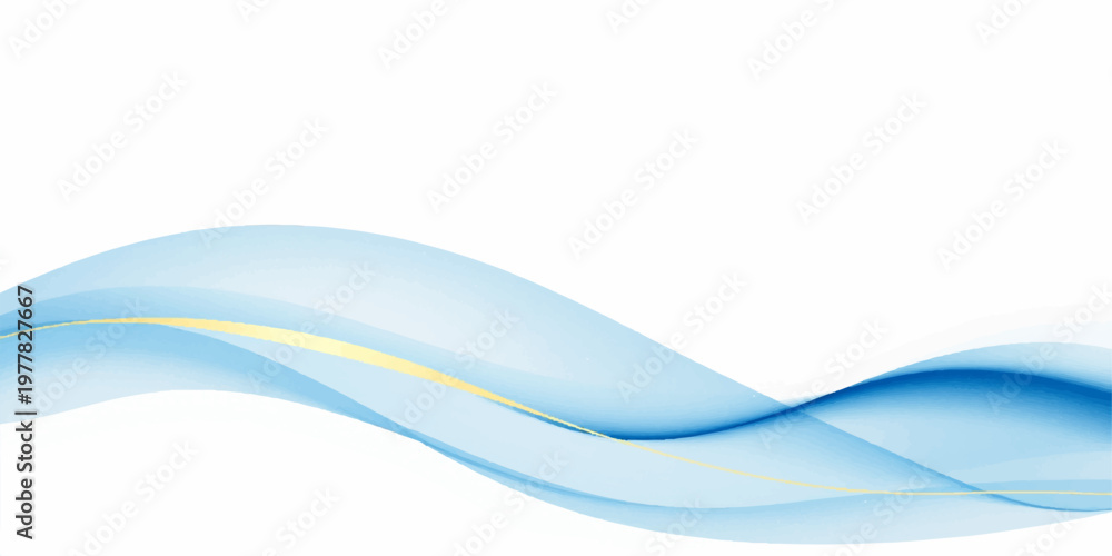 Obraz premium This abstract blue wave design features a smooth vector curve pattern with light lines and a wavy texture, creating a modern motion backdrop for business web wallpaper