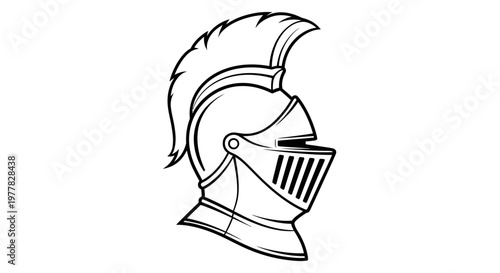Medieval Knight Helmet Illustration - Historical Armor Design