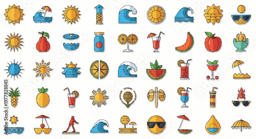 Summer Vacation Icons Collection.
