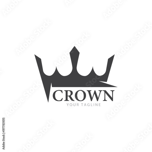 simple crown logo design concept illustration