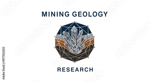 Mining Geology Research Concept with Crystal Formation Illustration