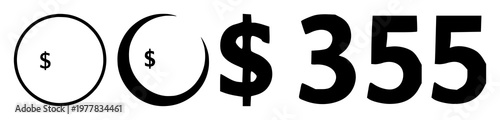 Monthly cash flow set with solid black icon on white background featuring finance, money, finance icon with monetary and financial graphics illustration