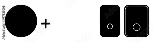 Doorbell icon set with solid black icon, white background featuring doorbell, icon, graphic, vector with minimalism and line art