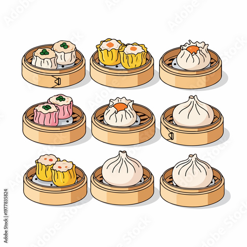 vector illustration of dimsum mentai food