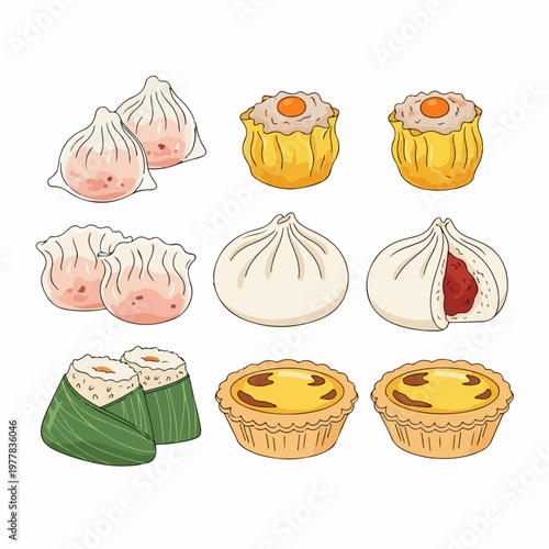 vector illustration of dimsum mentai food