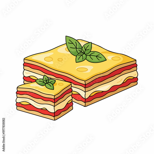 lasagna food vector illustration