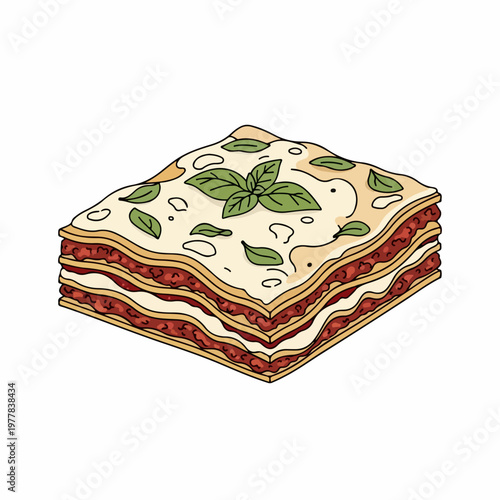 lasagna food vector illustration on white background