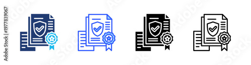 Patent Protection Multiple Style Icon Set Collection Pack Web Banner Vector 