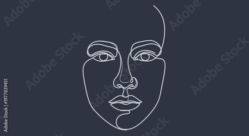 Minimalist line art of a woman's face.