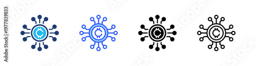 Crypto Multiple Style Icon Set Collection Pack Web Banner Vector 