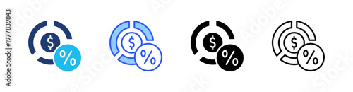 Dividends Multiple Style Icon Set Collection Pack Web Banner Vector 