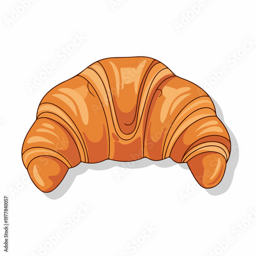 vector illustration of typical french croissant food
