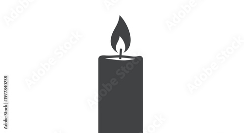 A simple black candle with flame.