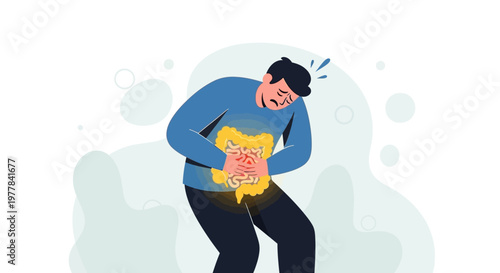 Man with Stomach Pain.