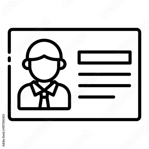 profile icon. personal data card. identity record. user info