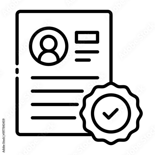 verified person icon. identity approval. trust validation. secure access