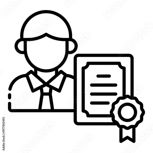 specialization icon. certified expert. focused skill. career field