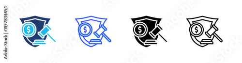 Bail Multiple Style Icon Set Collection Pack Web Banner Vector 