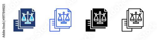 Legal Multiple Style Icon Set Collection Pack Web Banner Vector 