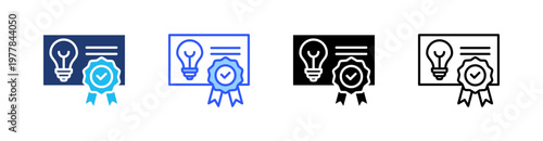 Patent Multiple Style Icon Set Collection Pack Web Banner Vector 