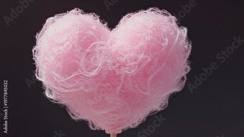 Pink heartshaped cotton candy