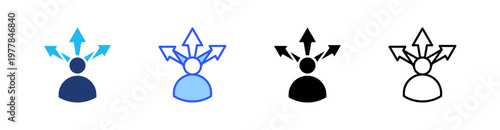 Decision Multiple Style Icon Set Collection Pack Web Banner Vector 