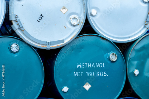 Canvas Print Old chemical barrels