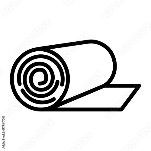 rolled up yoga mat isolated on transparent background
