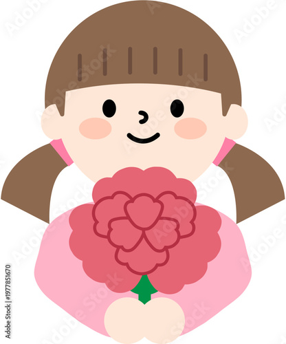 카네이션 든 여아