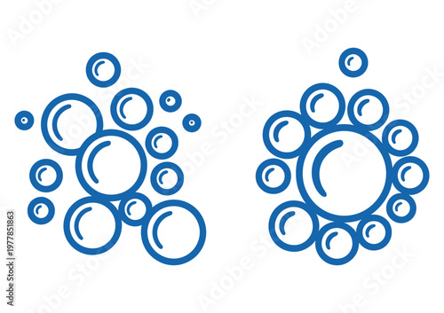 Soap bubbles icon, foam bubble symbol, sparkling water vector illustration, fizzy soda drops sign, oxygen sphere pictogram