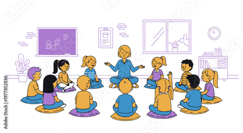 People sitting in circle meditation.